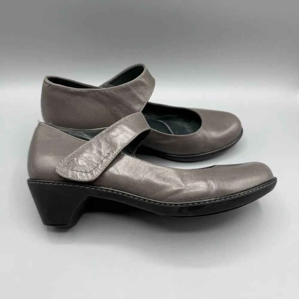 Womens Dansko Bess Kidskin Grey Mary Jane Leather Shoes Comfort EU 40 US 9.5-10